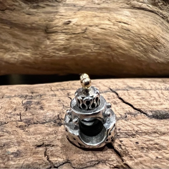 Authentic Pandora Charm 14k Gold Silver Celebration Cake Wedding Heart Birthday - Picture 6 of 8
